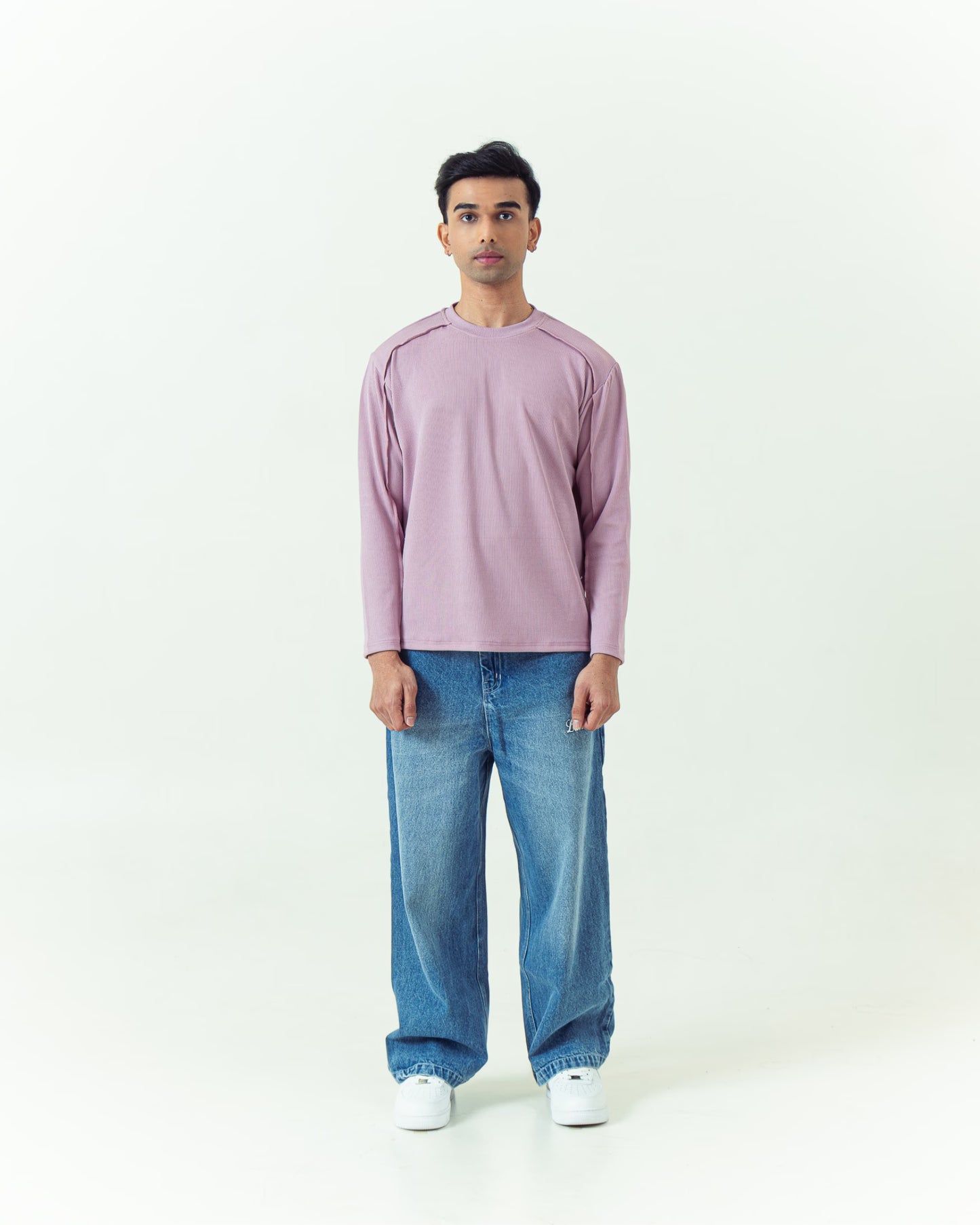 Pink Ribbed Classic Tee