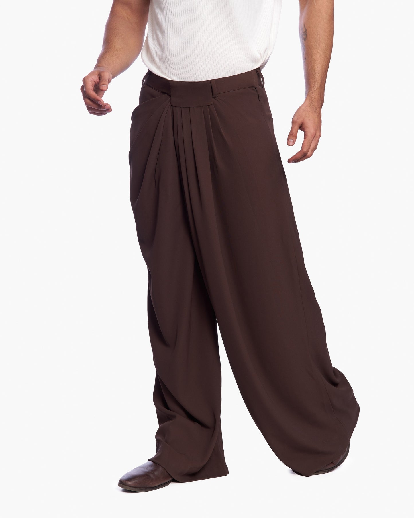 Cocoa Pleat Trousers