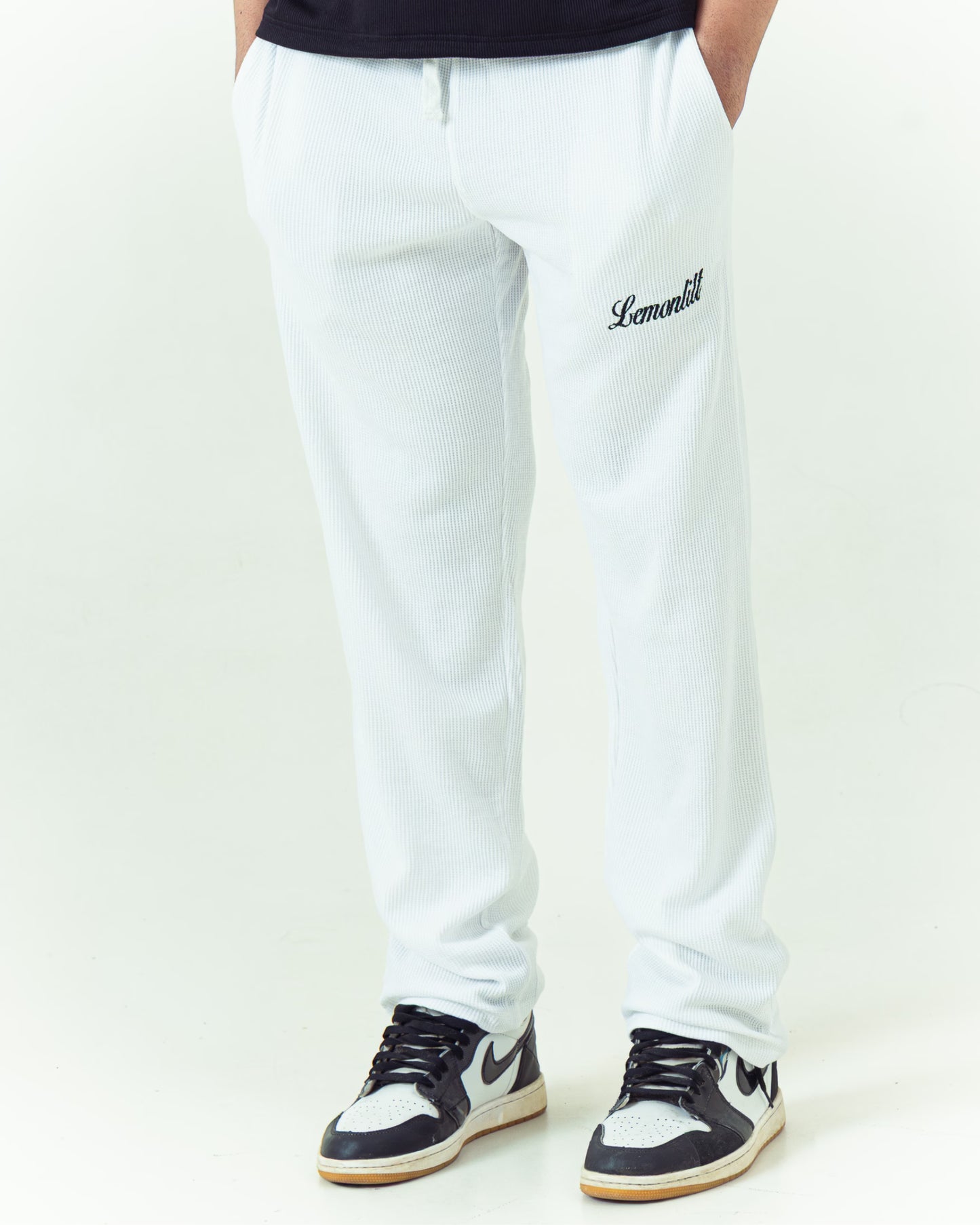 Monaco Waffle Sweatpant - White