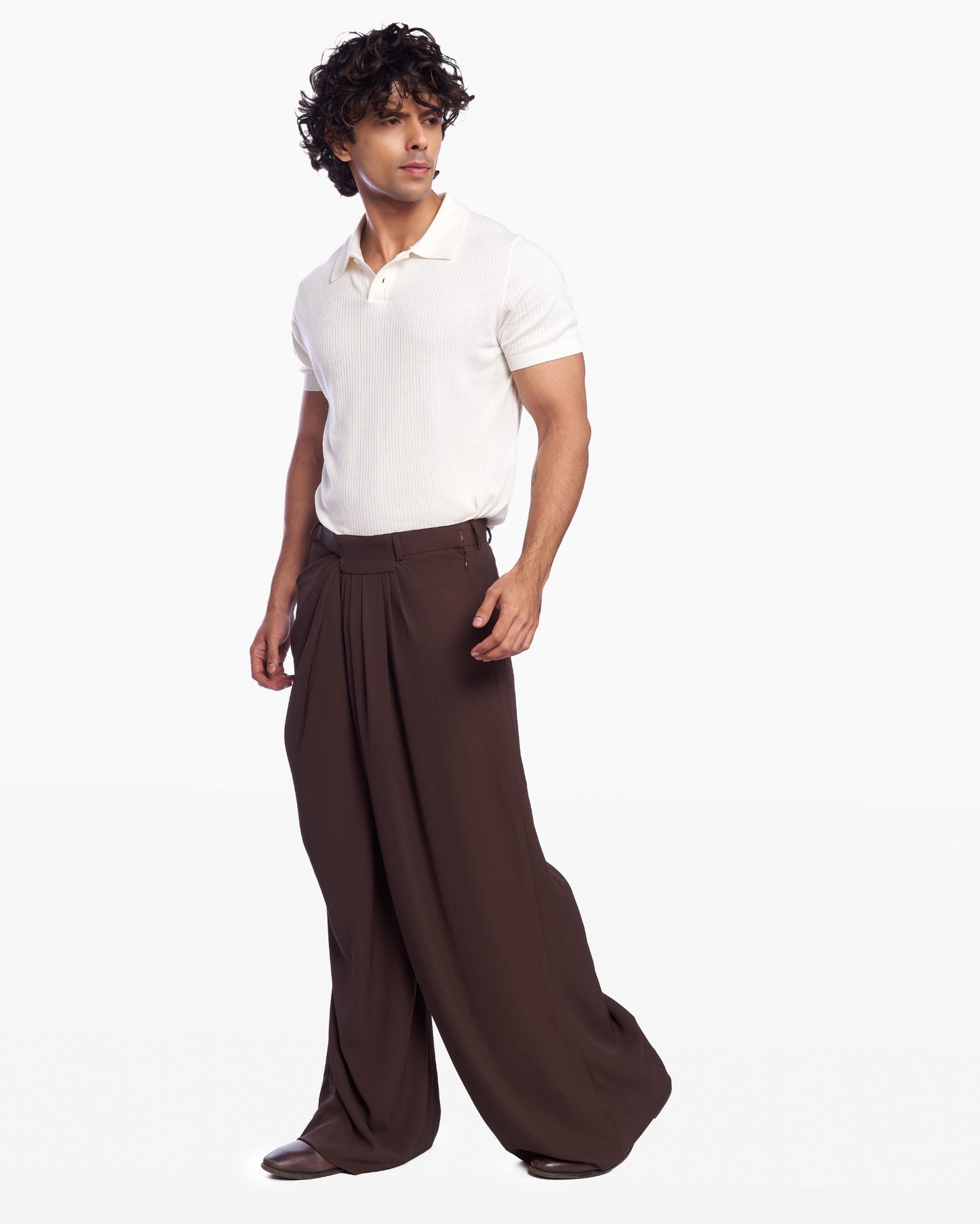 Cocoa Pleat Trousers