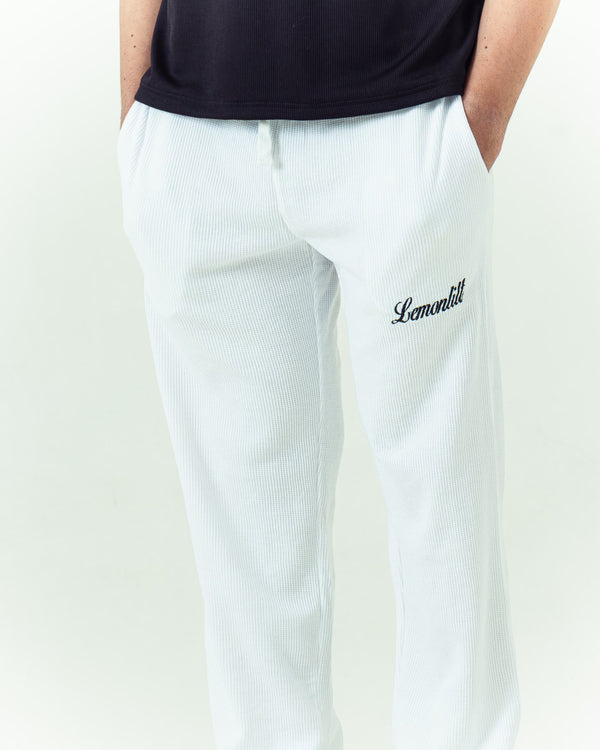 Monaco Waffle Sweatpant - White