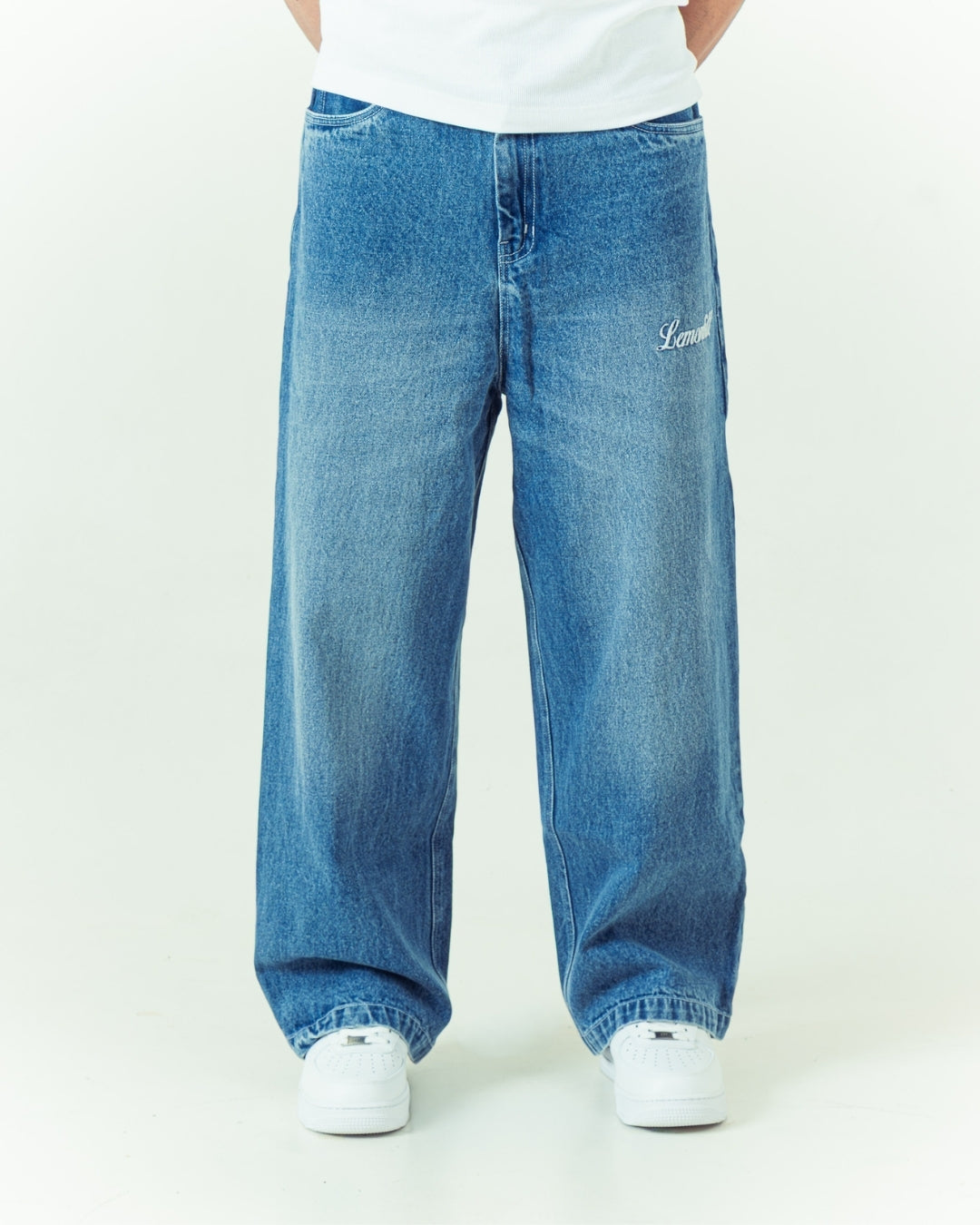 Embroidered Wide-Leg Denim