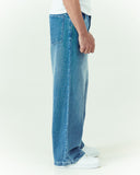 Embroidered Wide-Leg Denim