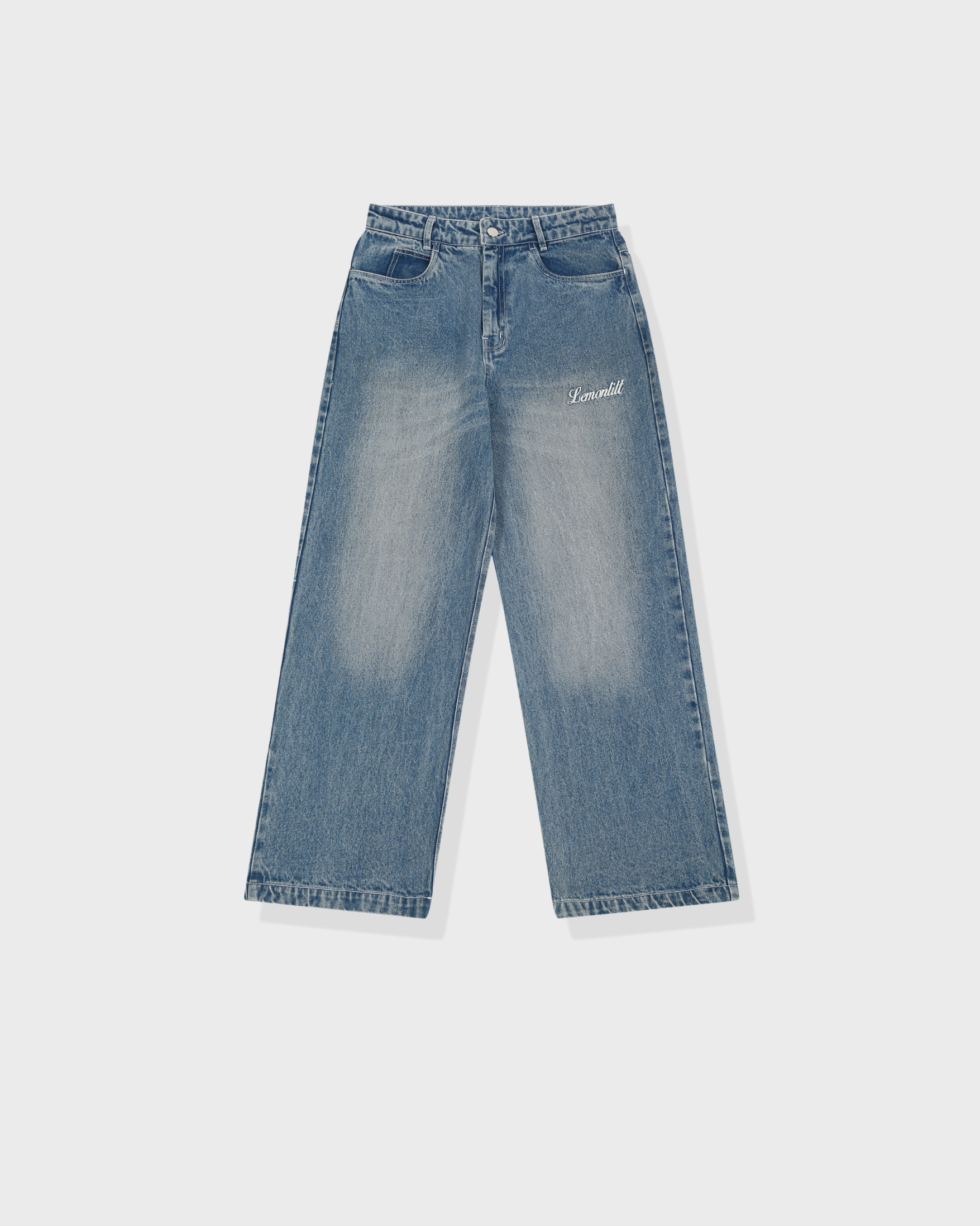 Embroidered Wide-Leg Denim