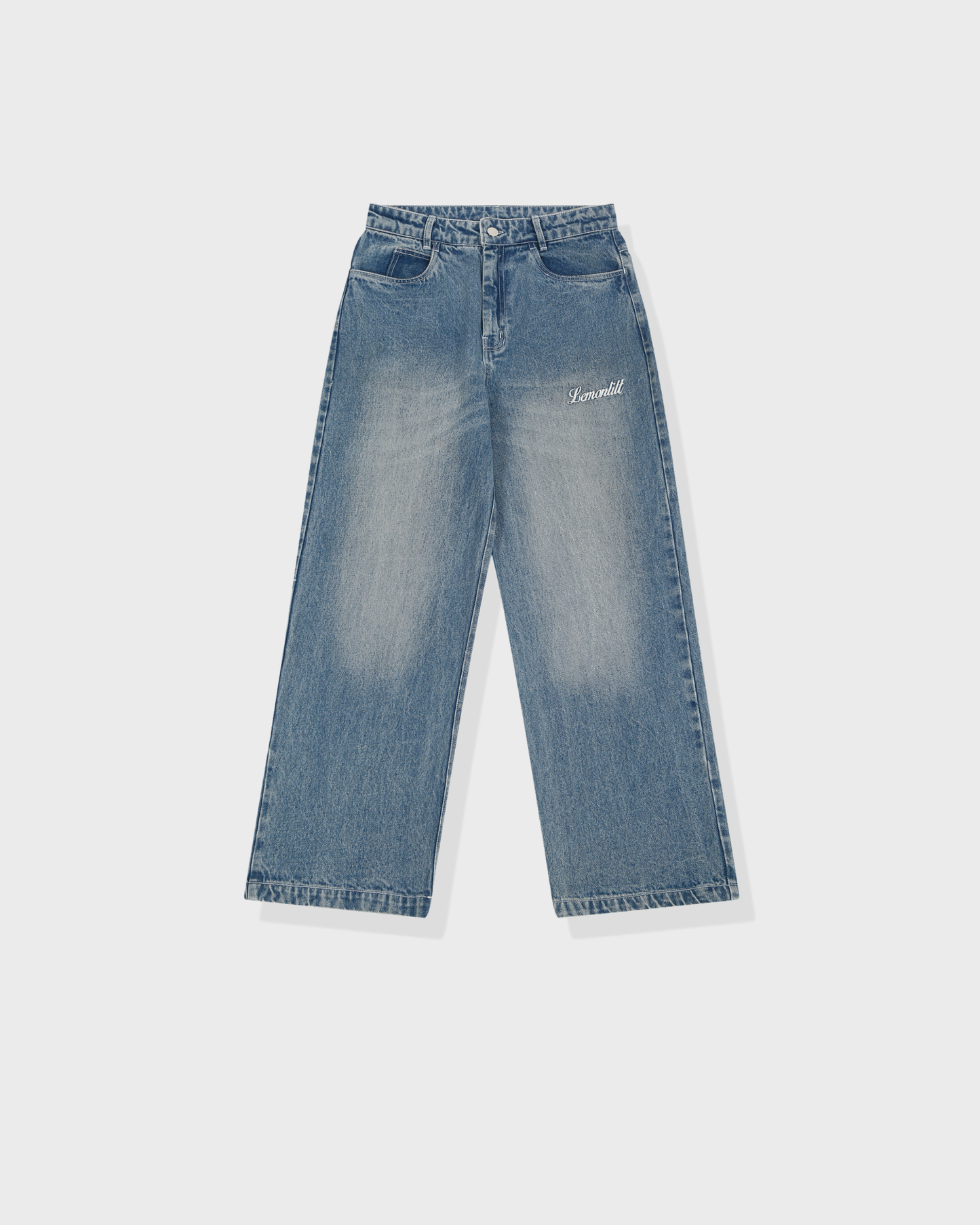 Embroidered Wide-Leg Denim