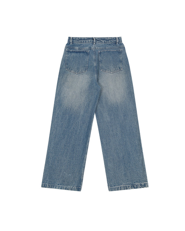 Embroidered Wide-Leg Denim