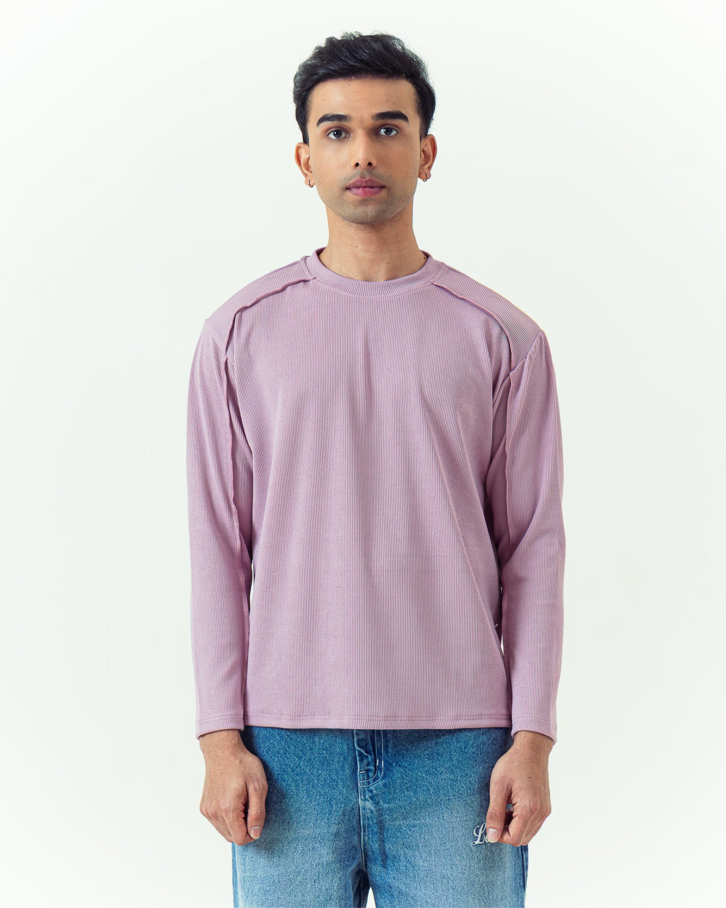 Pink Ribbed Classic Tee