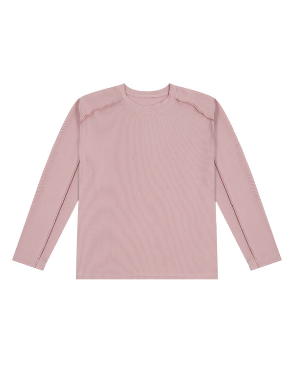 Pink Ribbed Classic Tee