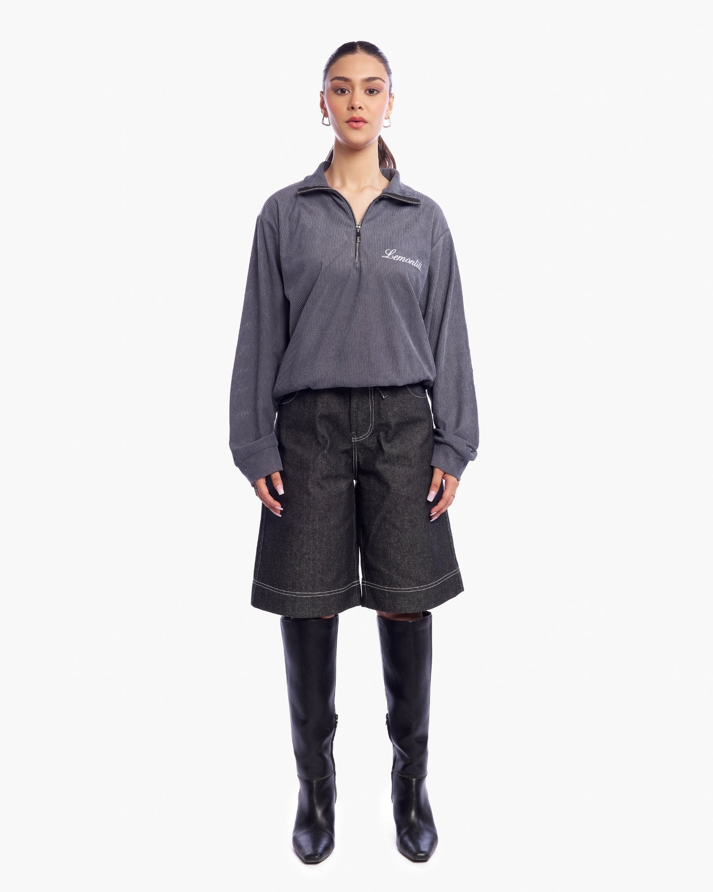 Grey Quarter Zip