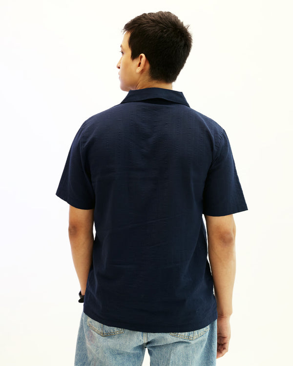 Textured Navy Summer Shirt