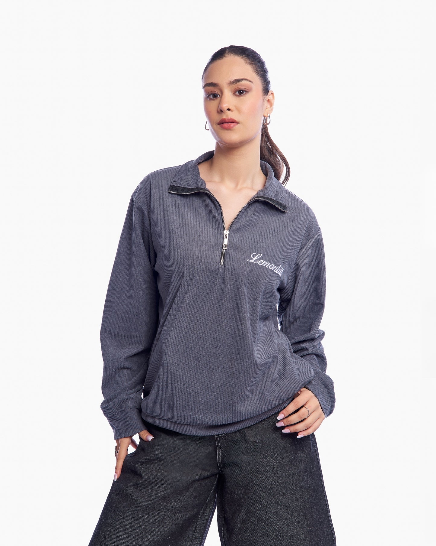 Grey Quarter Zip