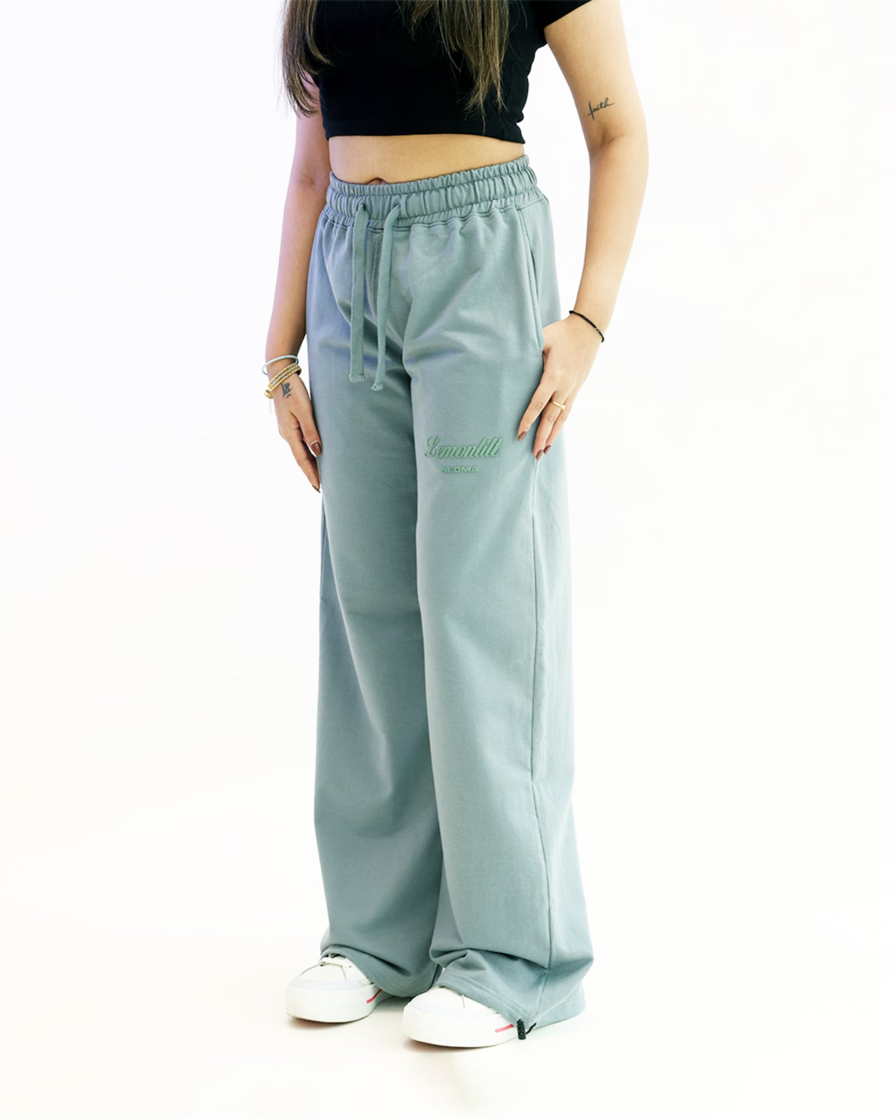 Grey Wide-Leg Sweatpants