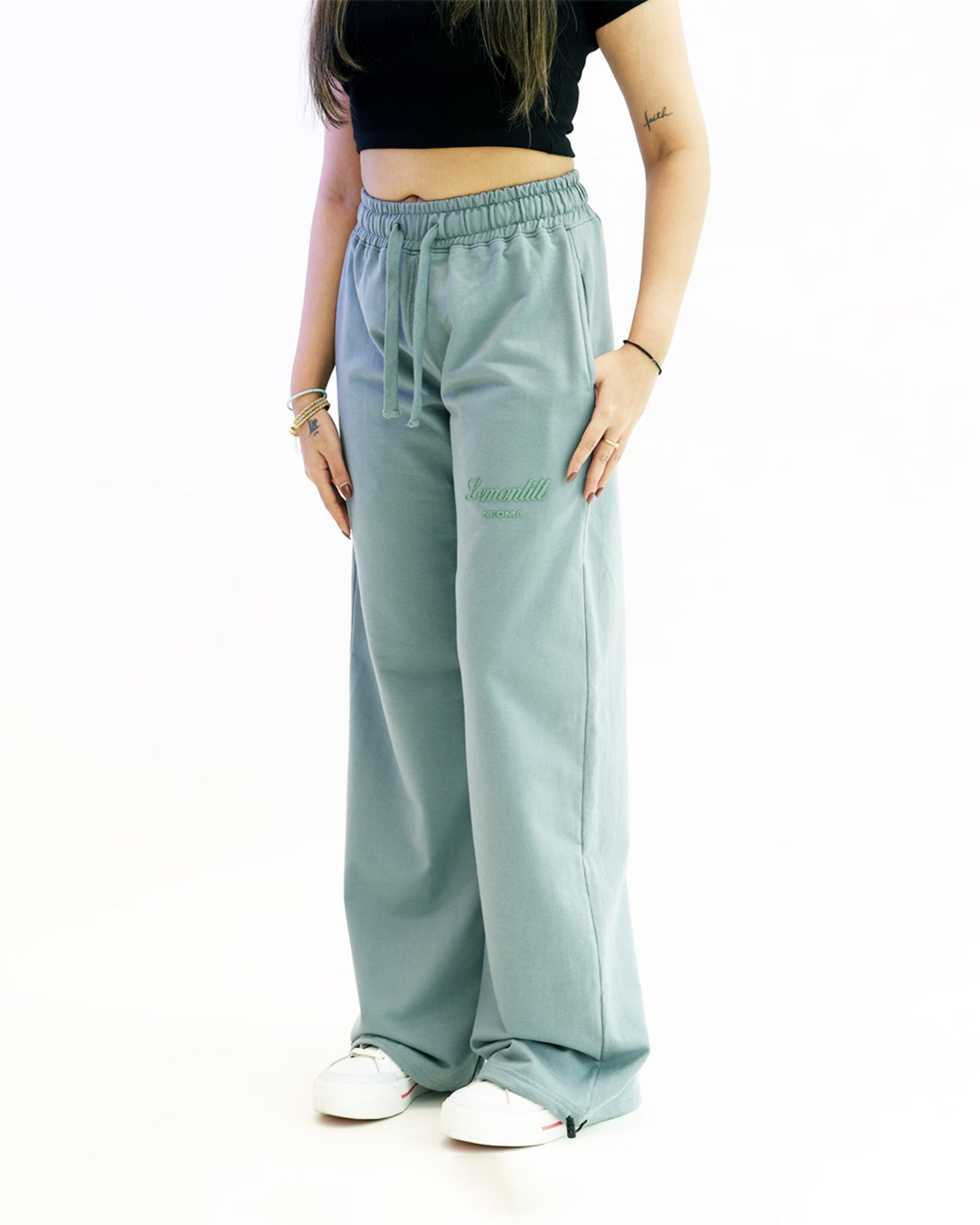 Grey Wide-Leg Sweatpants