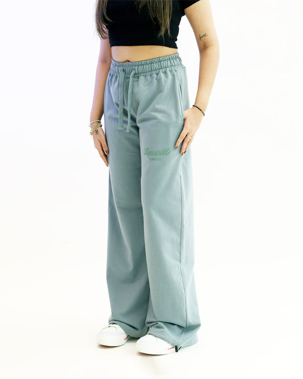 Grey Wide-Leg Sweatpants