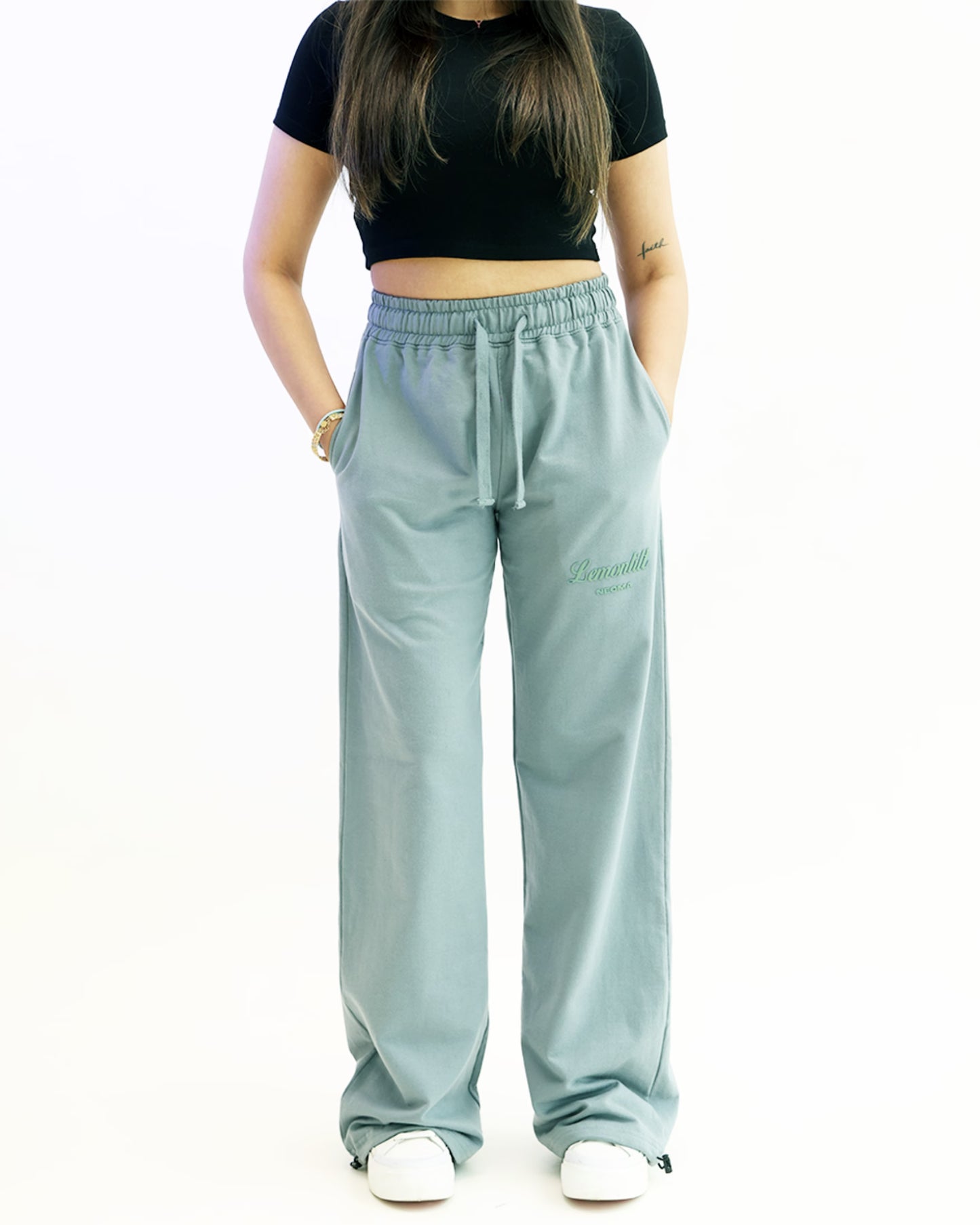 Grey Wide-Leg Sweatpants