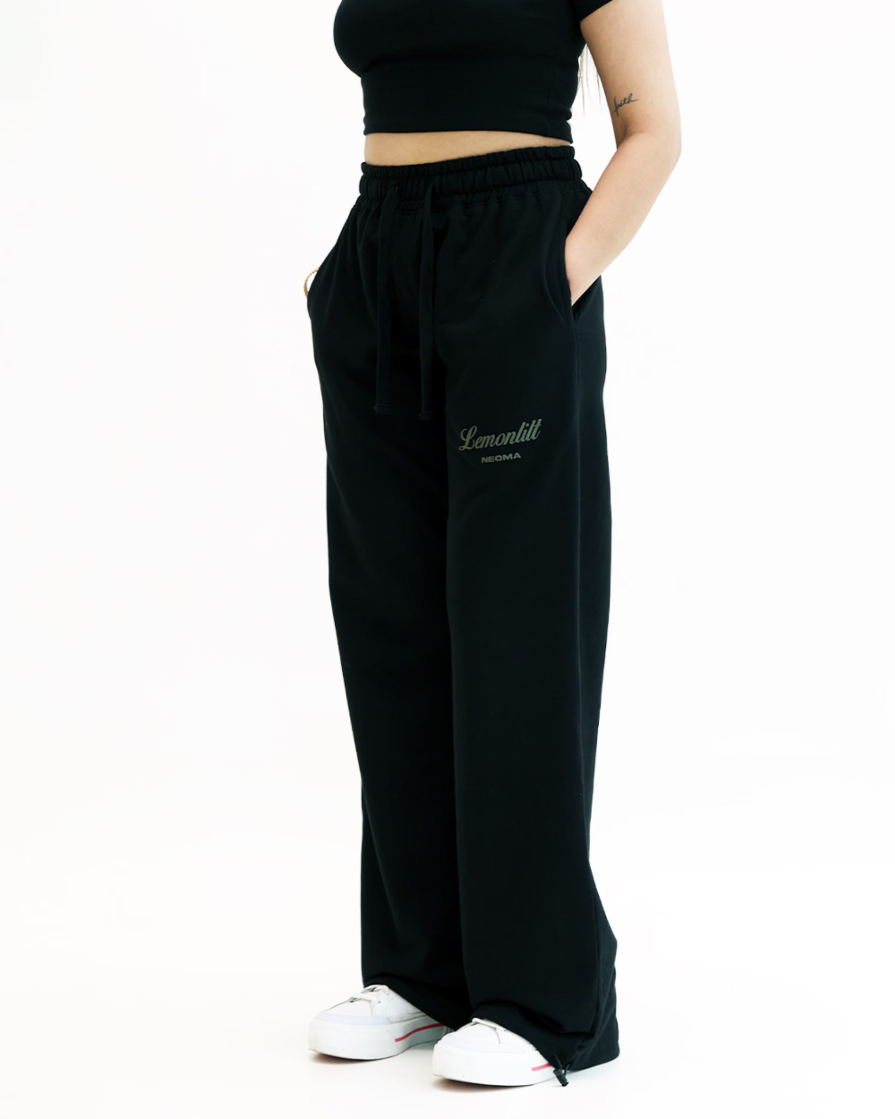 Black Wide-Leg Sweatpants