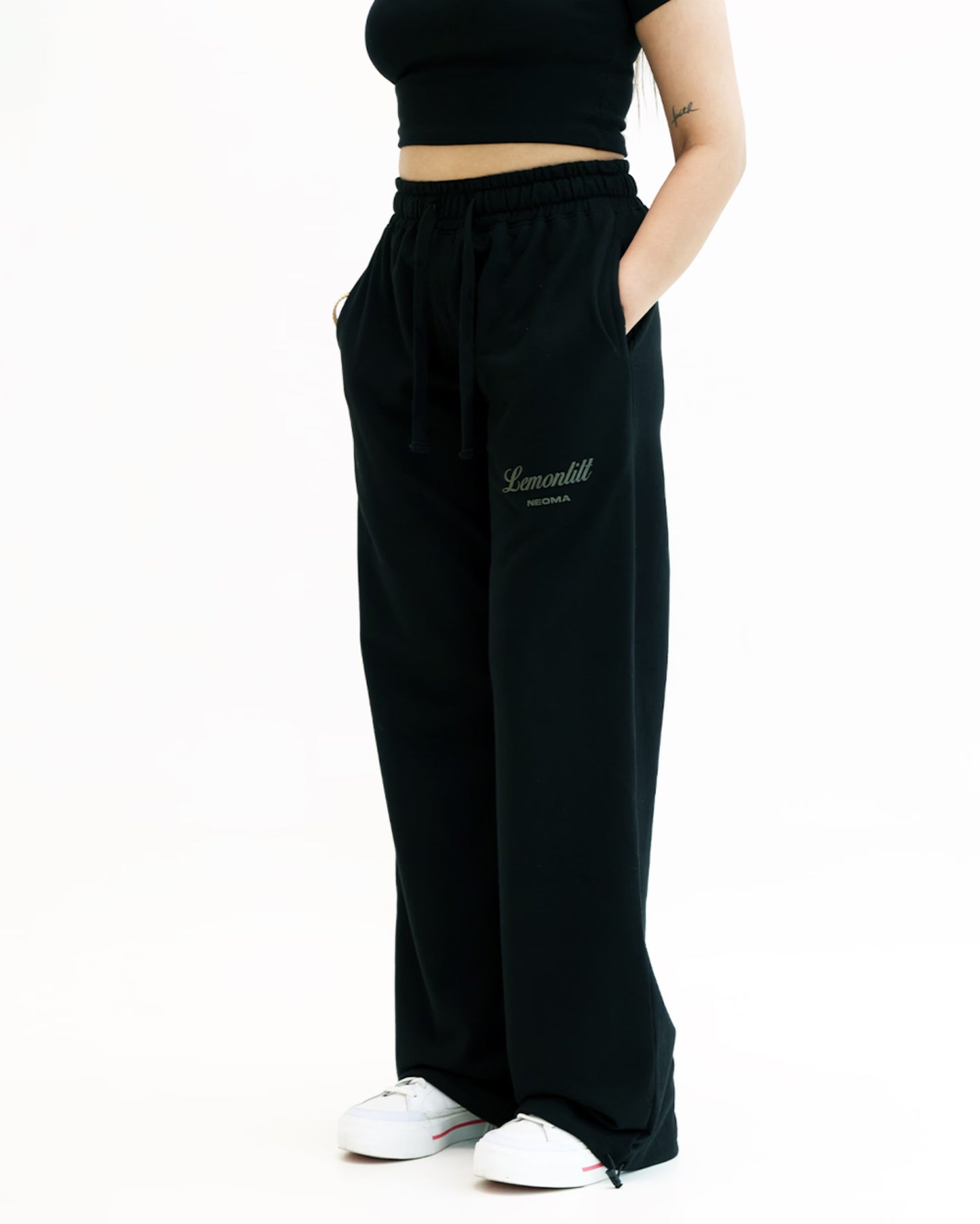 Black Wide-Leg Sweatpants