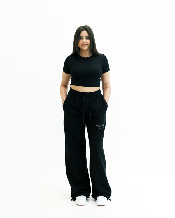 Black Wide-Leg Sweatpants