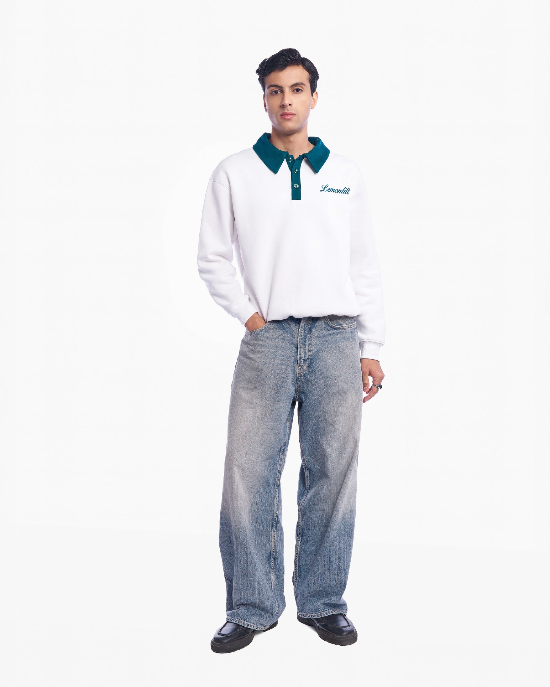 Neoma Green Collared Polo – Lemon Lilt