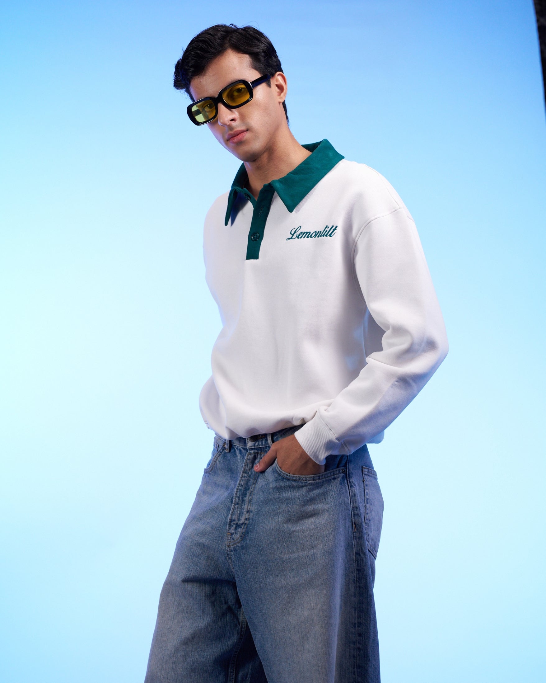 Neoma Green Collared Polo – Lemon Lilt