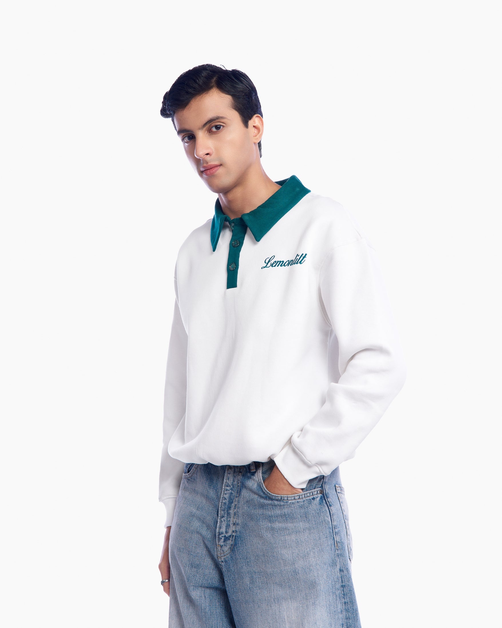 Neoma Green Collared Polo – Lemon Lilt