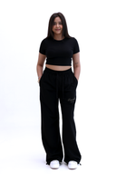 Black Wide-Leg Sweatpants