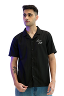 Black Pinstripe Casual Shirt