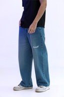 Embroidered Wide-Leg Denim