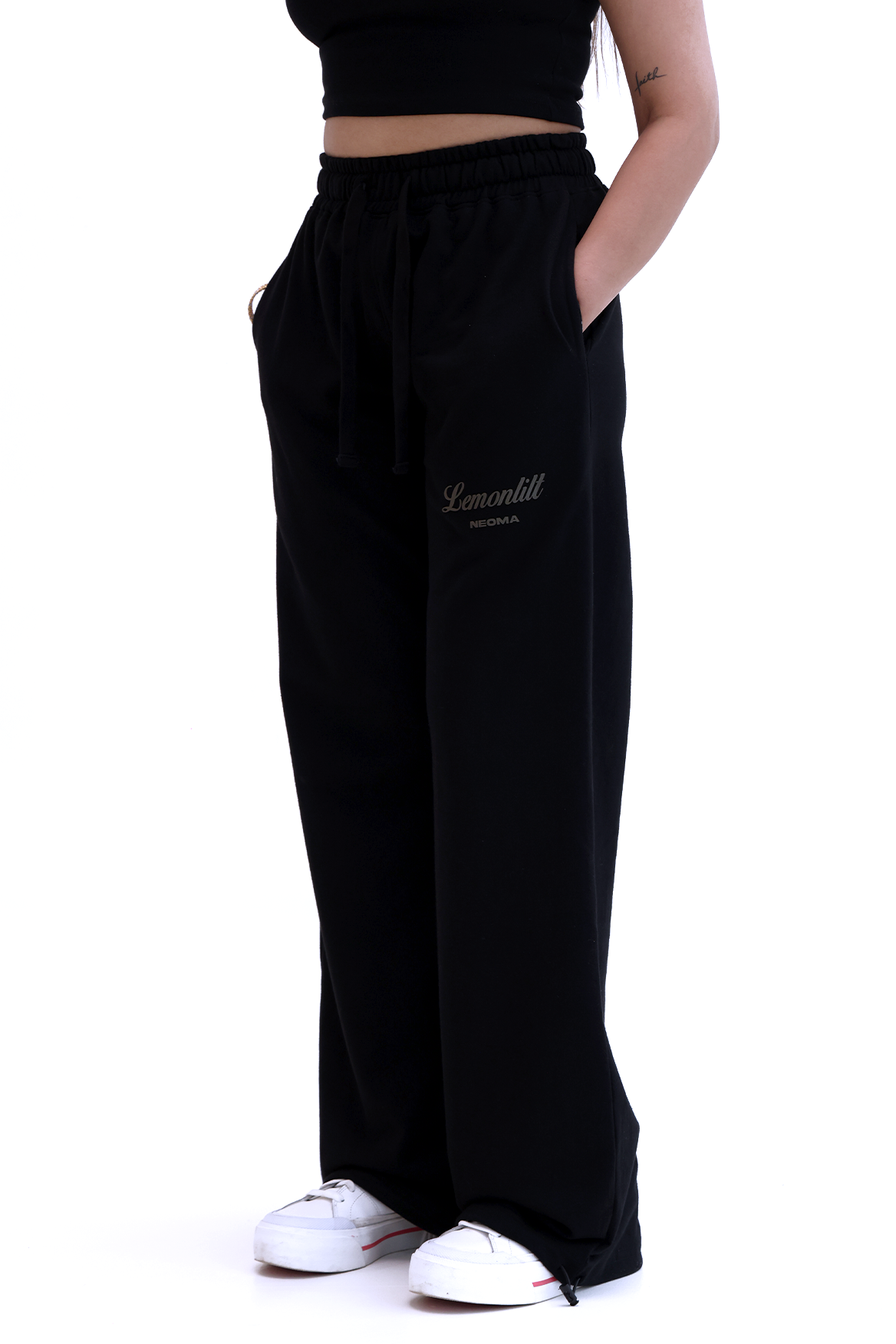 Black Wide-Leg Sweatpants