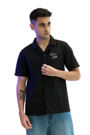 Black Pinstripe Casual Shirt