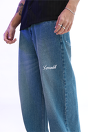 Embroidered Wide-Leg Denim