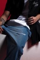 Embroidered Wide-Leg Denim